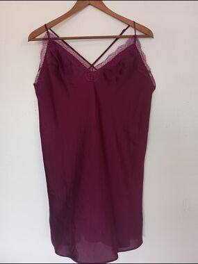 Victoria's Secret Lace-Trim Slip Chemise in Plum